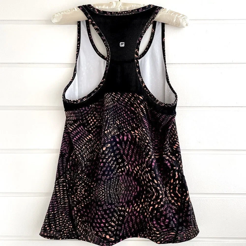 Fabletics Leon Racerback Tank Top Fractal Print L